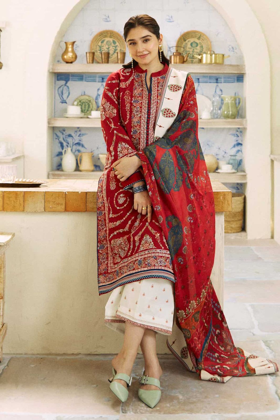 Dhanak embroidered luxury unstitched 3pc suit